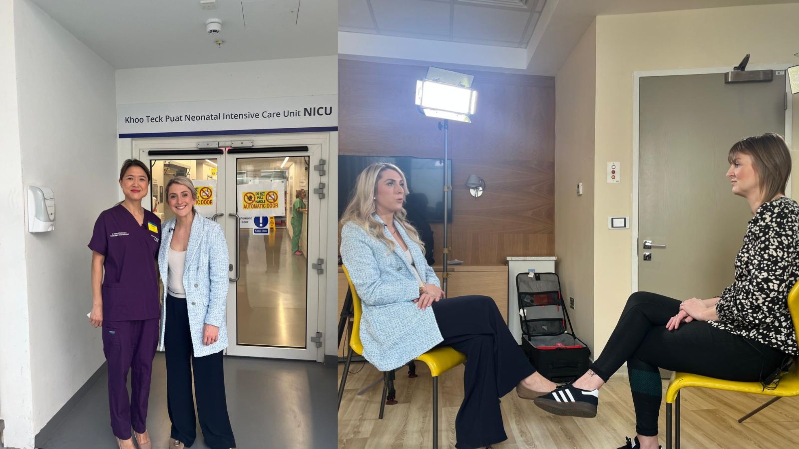 Dame Laura Kenny visits Chelsea and Westminster Hospital NICU to discuss breastfeeding for BBC Breakfast