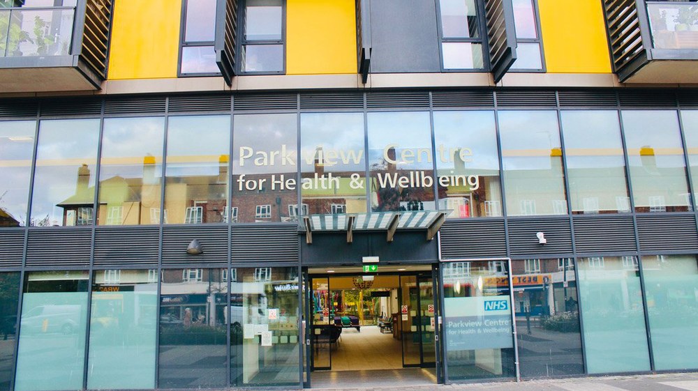 Front entrance of Parkview Centre for Health and Wellbeing