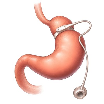 LAGB.jpg Illustration showing laparoscopic adjustable gastric banding
