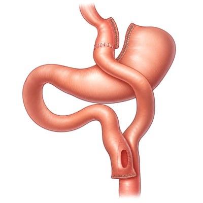 LRYGB.jpg Illustration showing Roux-en-Y gastric bypass surgery